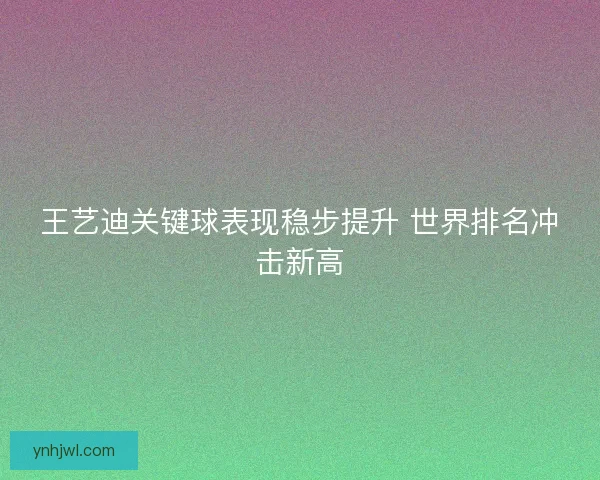 王艺迪关键球表现稳步提升 世界排名冲击新高 王艺迪关键球表现稳步提升 世界排名冲击新高